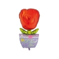 Palloncino vaso con Rosa rossa super shape 39" (99cm) in mylar, 1pz.