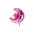 Palloncino Luna Fucsia con Stella super shape 24" (60cm) in mylar, 1pz.