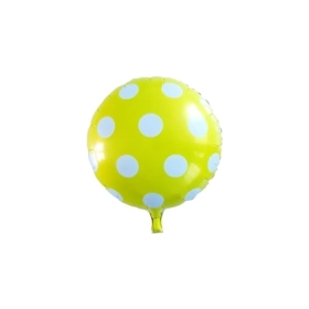 Palloncino Giallo Pois standard shape 18" (45cm) in mylar, 1pz.