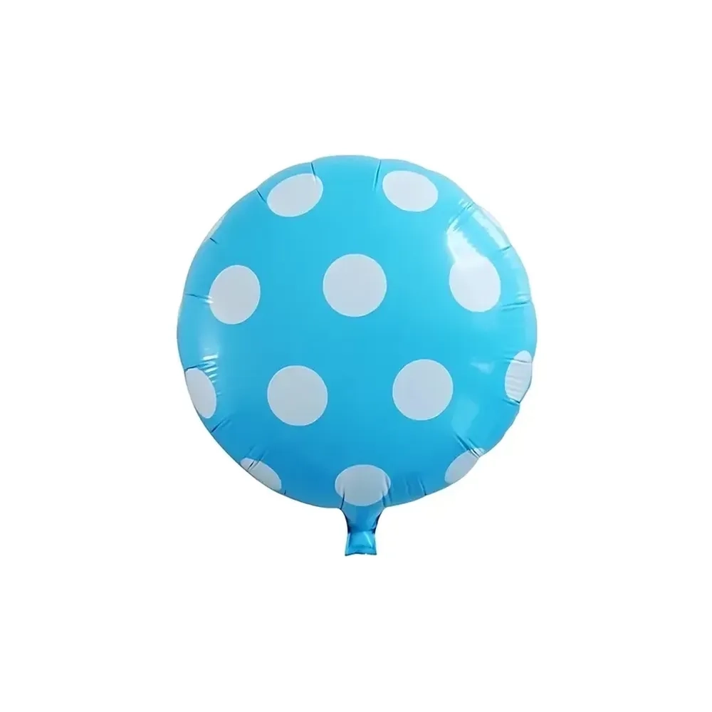 Palloncino Pois Celeste standard shape 18" (45cm) in mylar, 1pz.
