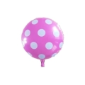 Palloncino Rosa a Pois standard shape 18" (45cm) in mylar, 1pz.