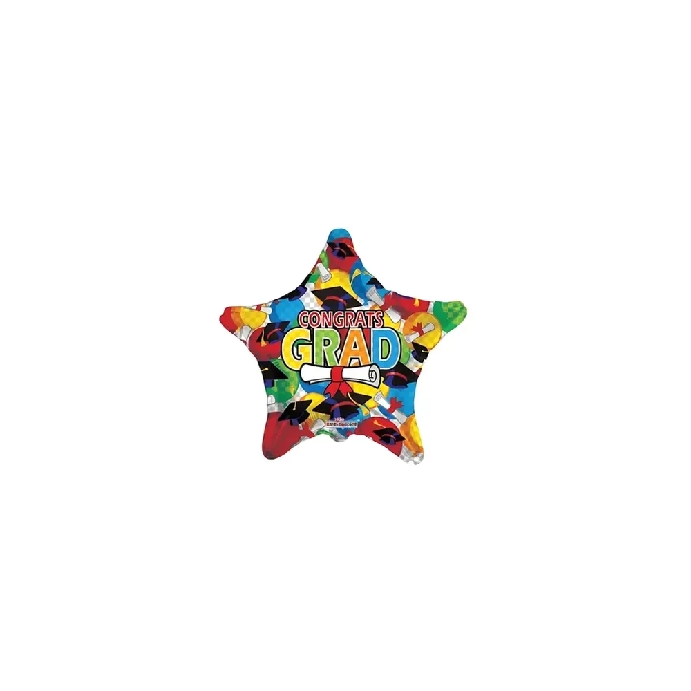 Palloncini Laurea Tocco Stella mini shape 9" (22cm) in mylar, 5pz.