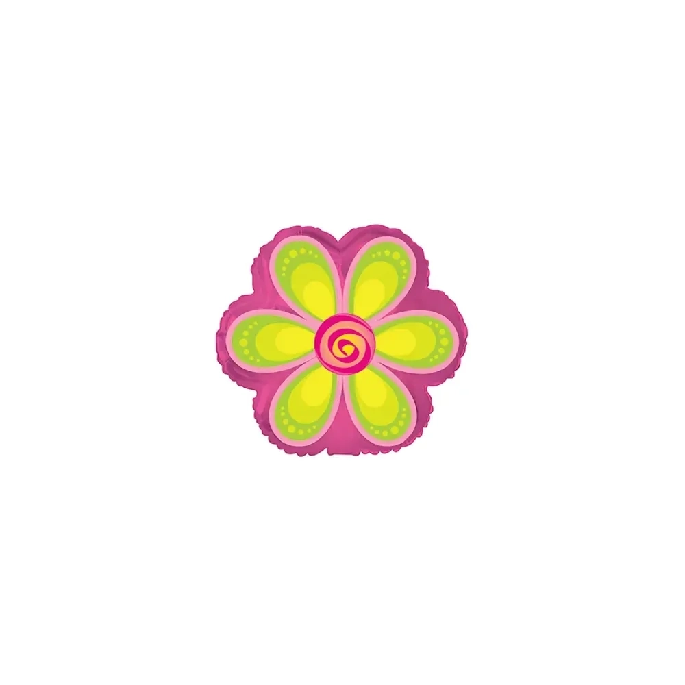 Palloncini Fiore Verde Lime mini shape 9" (22cm) in mylar, 5pz.