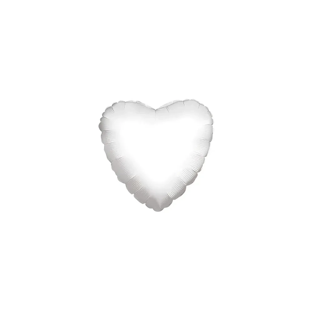 Palloncini Cuore Bianco mini shape 9" (22cm) in mylar, 5pz.