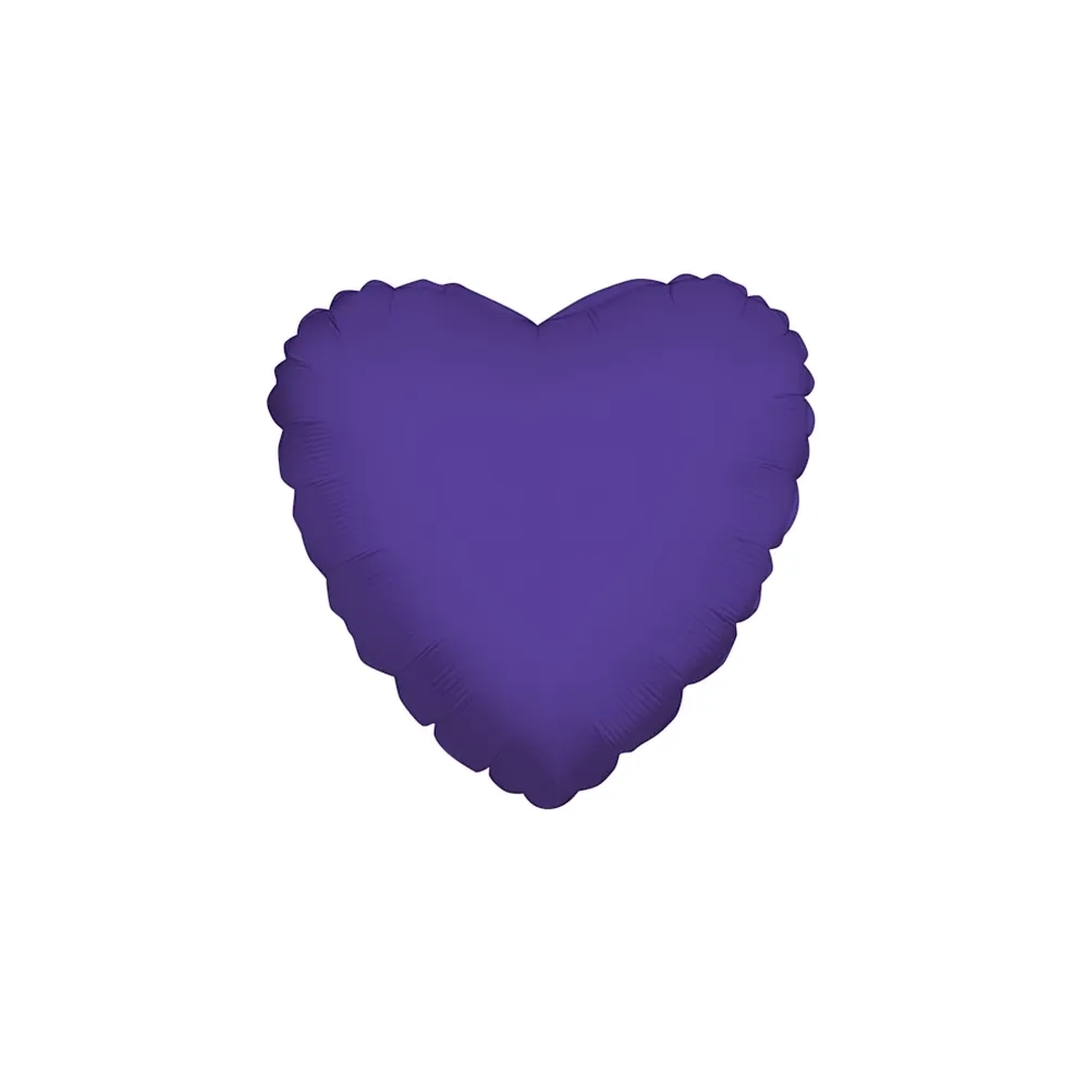 Palloncino Cuore Viola standard shape 18" (45cm) in mylar, 1pz.