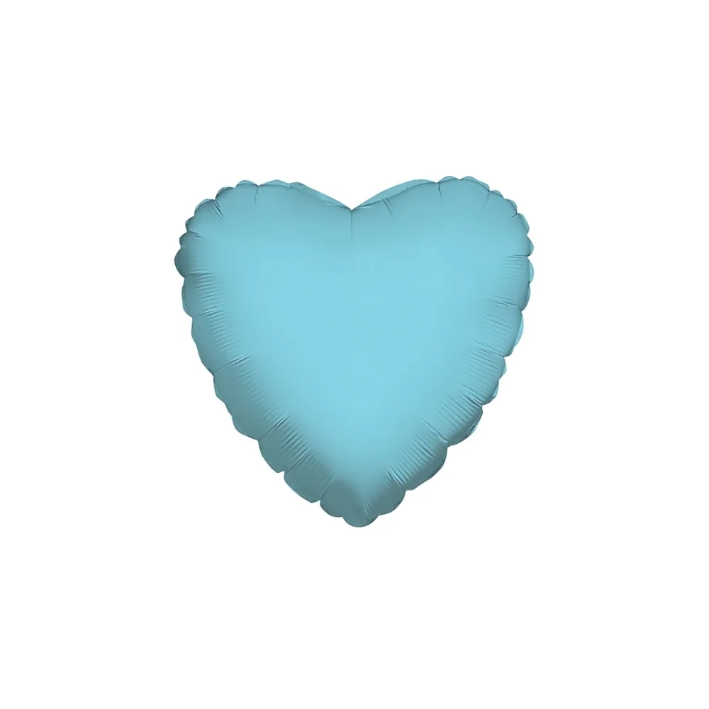 Palloncino Cuore Celeste Chiaro standard shape 18" (45cm) in mylar, 1pz.