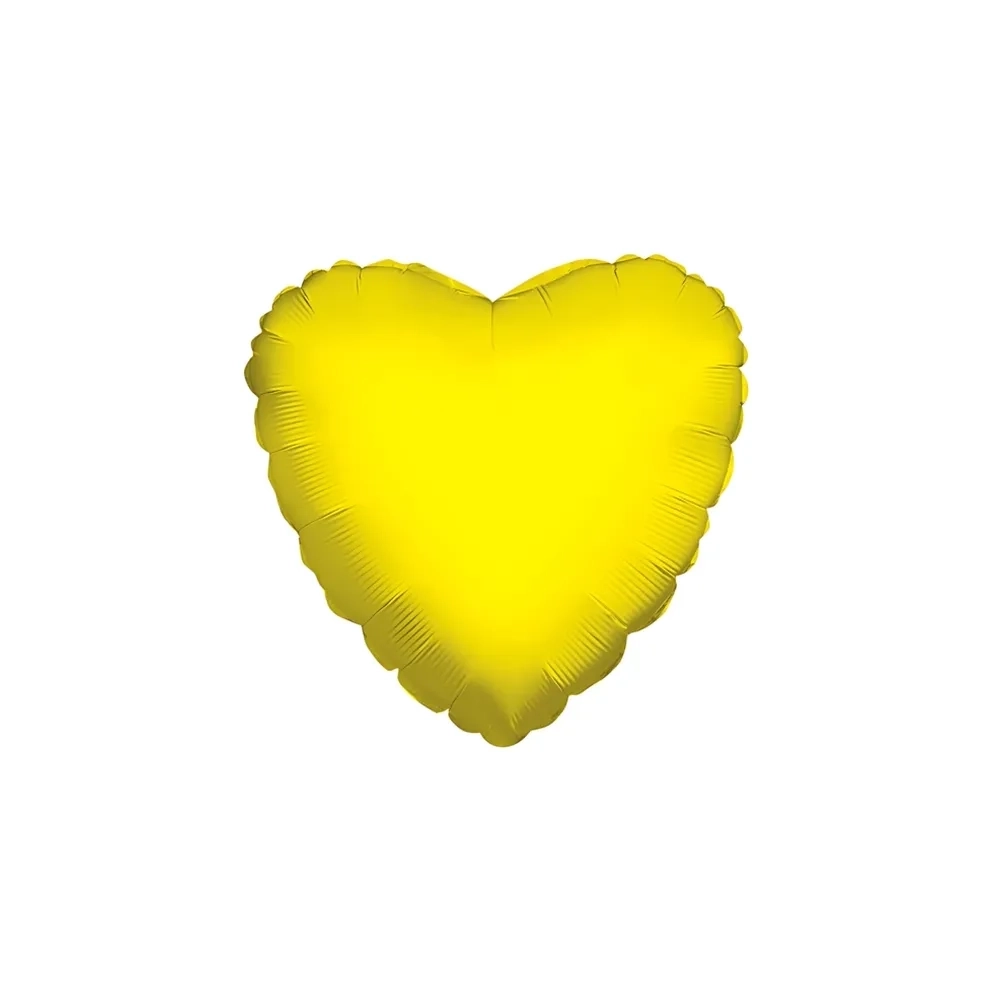 Palloncino Cuore Giallo standard shape 18" (45cm) in mylar, 1pz.
