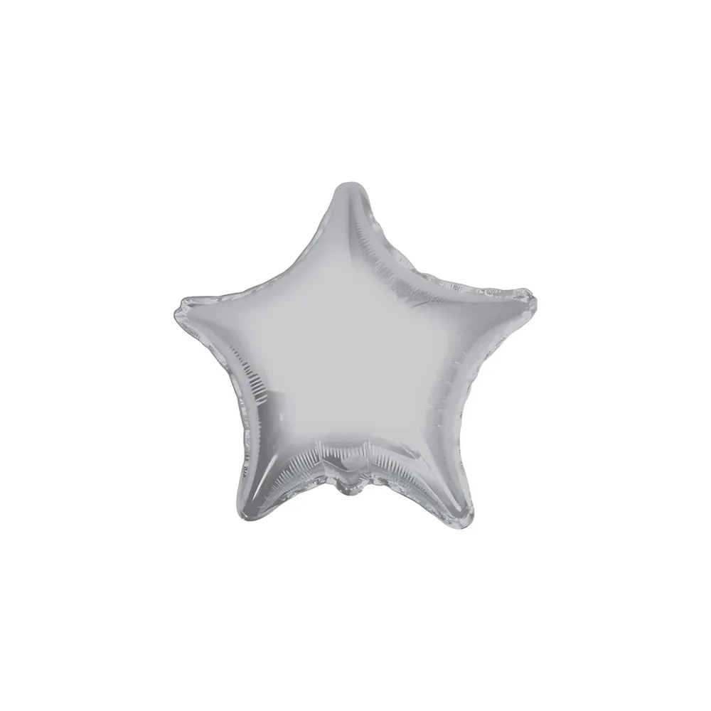 Palloncino Stella Argento standard shape 18" (45cm) in mylar, 1pz.