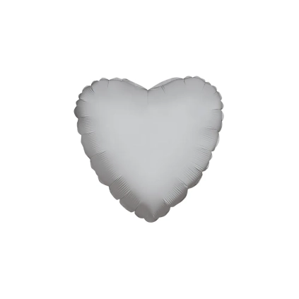 Palloncino Cuore Argento standard shape 18" (45cm) in mylar, 1pz.