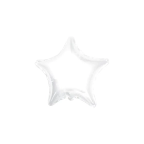 Palloncino Stella Bianco standard shape 18" (45cm) in mylar, 1pz.