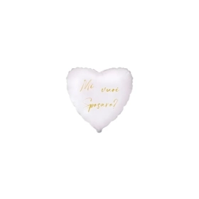 Palloncini Mi Vuoi Sposare? cuore micro shape 4" (10cm) in mylar, 5pz.