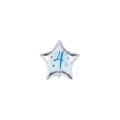 Palloncini stelline con numero 4 blu micro shape 4" (10cm) in mylar, 5pz.