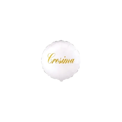 Palloncini Cresima Bianco tondo micro shape 4" (10cm) in mylar, 5pz.