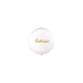 Palloncini Battesimo Bianco tondo micro shape 4" (10cm) in mylar, 5pz.