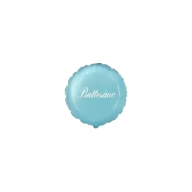 Palloncini Battesimo Celeste tondo micro shape 4" (10cm) in mylar, 5pz.