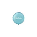 Palloncini Battesimo Celeste tondo micro shape 4" (10cm) in mylar, 5pz.