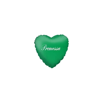Palloncini Promessa Verde cuore micro shape 4" (10cm) in mylar, 5pz.