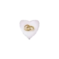 Palloncini Fedi Nuziali Bianco cuore micro shape 4" (10cm) in mylar, 5pz.