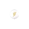 Palloncini Lettera Y Dorata su palloncino bianco micro shape 4" (10cm) in mylar, 5pz.