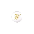 Palloncini Lettera W Dorata su palloncino bianco micro shape 4" (10cm) in mylar, 5pz.