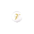 Palloncini Lettera V Dorata su palloncino bianco micro shape 4" (10cm) in mylar, 5pz.