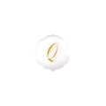 Palloncini Lettera Q Dorata su palloncino bianco micro shape 4" (10cm) in mylar, 5pz.