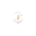 Palloncini Lettera N Dorata su palloncino bianco micro shape 4" (10cm) in mylar, 5pz.