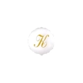 Palloncini Lettera K Dorata su palloncino bianco micro shape 4" (10cm) in mylar, 5pz.