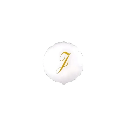 Palloncini Lettera J Dorata su palloncino bianco micro shape 4" (10cm) in mylar, 5pz.