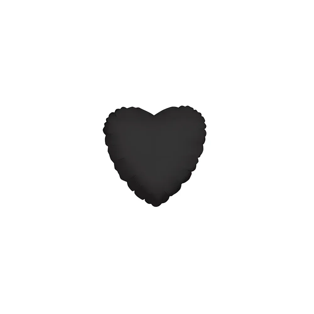 Palloncini Cuore Nero micro shape 4" (10cm) in mylar, 5pz.