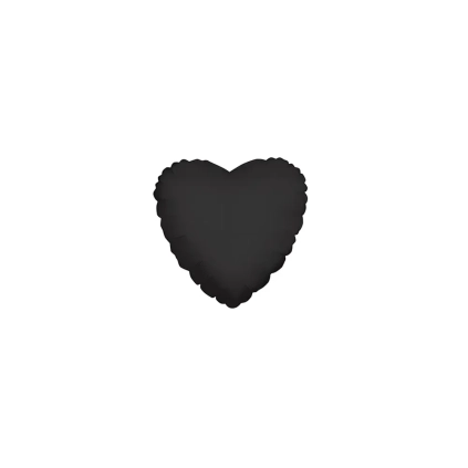 Palloncini Cuore Nero micro shape 4" (10cm) in mylar, 5pz.