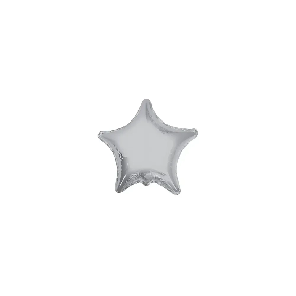 Palloncini Stella Argento micro shape 4" (10cm) in mylar, 5pz.