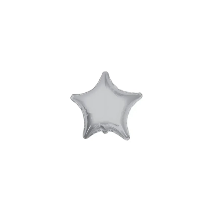 Palloncini Stella Argento micro shape 4" (10cm) in mylar, 5pz.