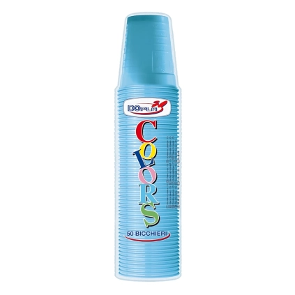 Bicchieri Turchese 200ml in plastica riutilizzabili, 50pz.