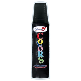 Bicchieri Neri 200ml in plastica riutilizzabili, 50pz.