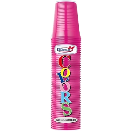 Bicchieri Fucsia 200ml in plastica riutilizzabili, 50pz.