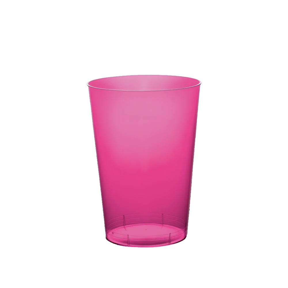 Bicchieri Fucsia trasparente 200cc Fucsia in plastica riutilizzabile, 50pz.