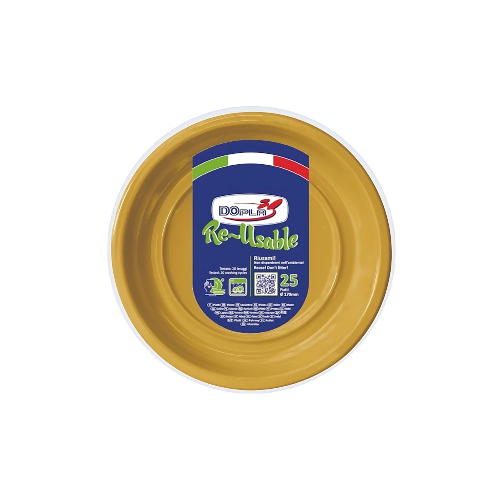 Piatti Frutta Oro 17cm riutilizzabili, 25pz.