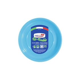Piatti Frutta Azzurro 17cm riutilizzabile, 25pz.