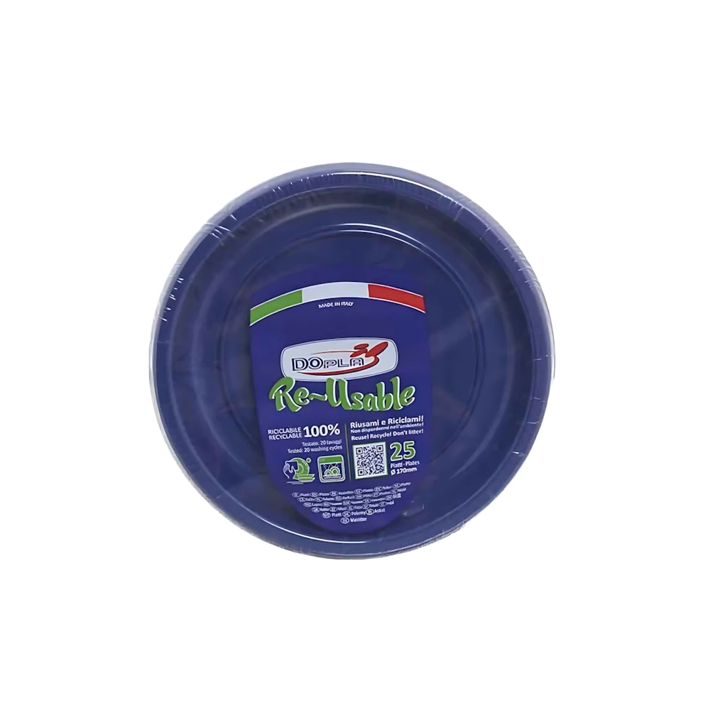 Piatti Frutta Blu 17cm riutilizzabili, 25pz.