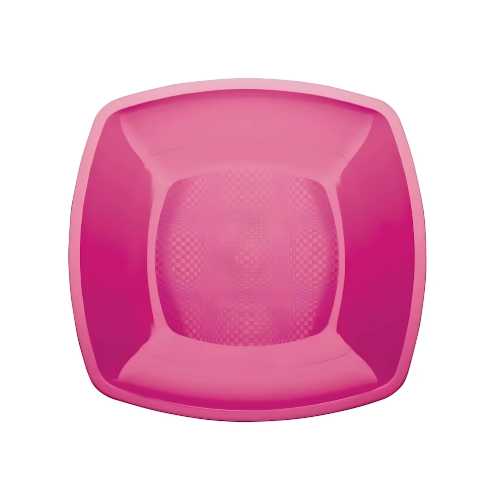 Piatti Fucsia piani di forma quadrata 23cm, 25pz.