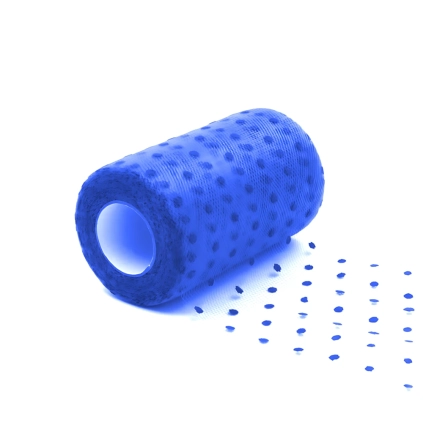 Tulle Pois 12,5cm x 25mt Blu Scuro, 1pz.