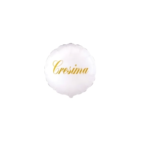 Palloncino Cresima tondo bianco 9" (22cm), 5pz.