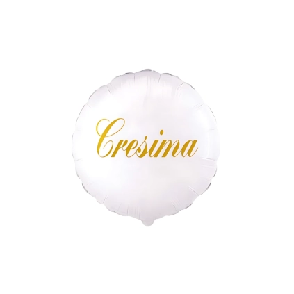 Palloncino Cresima tondo bianco 18" (45cm), 1pz.