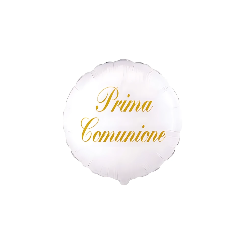 Palloncino Prima Comunione tondo bianco 18" (45cm), 1pz.