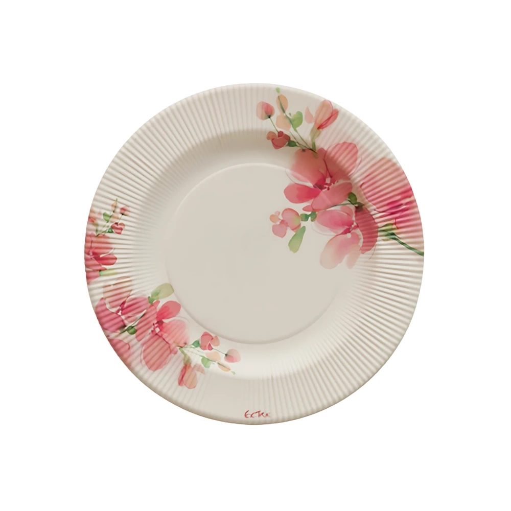 Piatti Pink Flowers piccoli Righe 21cm, 8pz.