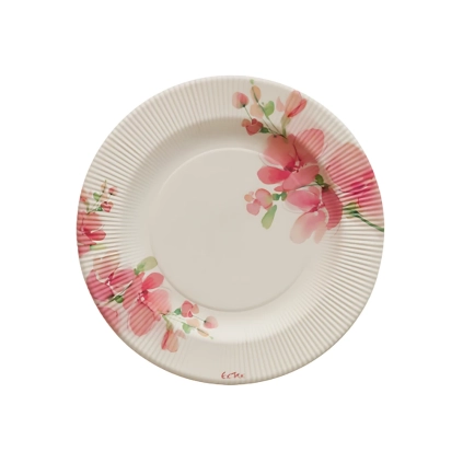 Piatti Pink Flowers piccoli Righe 21cm, 8pz.