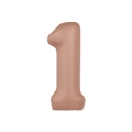 Palloncino Numero 1 Slim Mate Rosa Vintage Satinato 37" (86cm), 1pz.