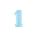 Palloncino Numero 1 Celeste Pastello Mini 14"-35cm 1pz.