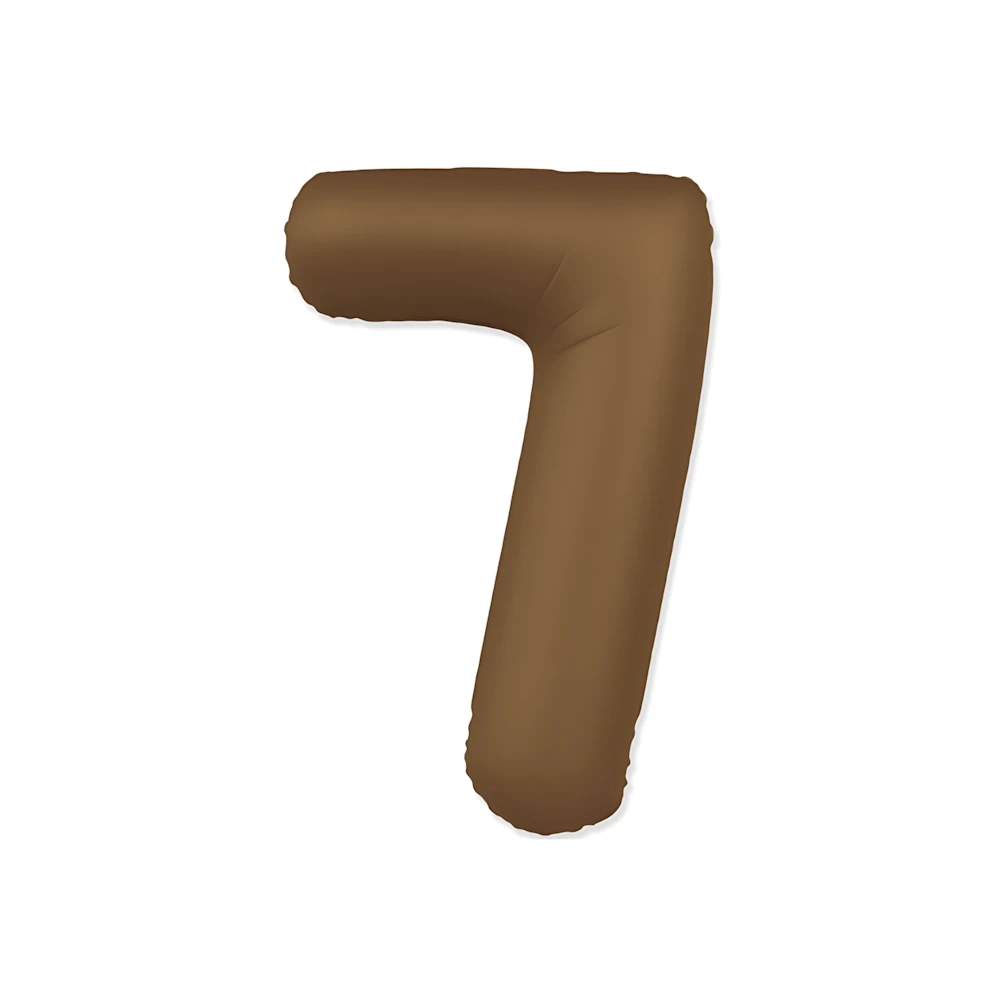 Palloncino Numero 7 Slim Mate Choco Brown Satinato 37" (86cm), 1pz.